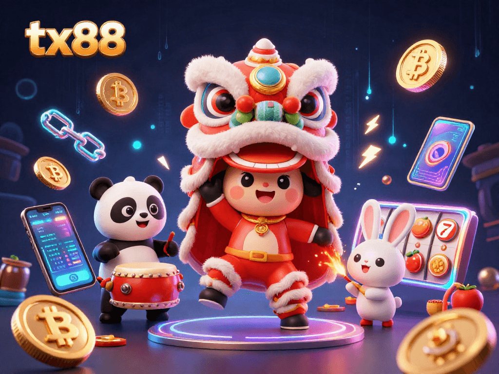 Experience tx88's thrilling casino atmosphere with vibrant characters and dynamic gaming elements.