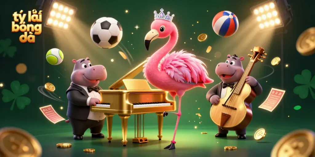 Engage with tỷ lệ bóng đá insights and the vibrant energy of sports betting in this 3D scene.