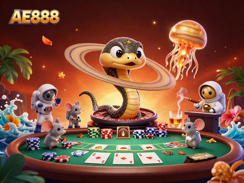 Bet on the cosmic roulette at AE888, where a unique Saturn ring snake coils around its rings!