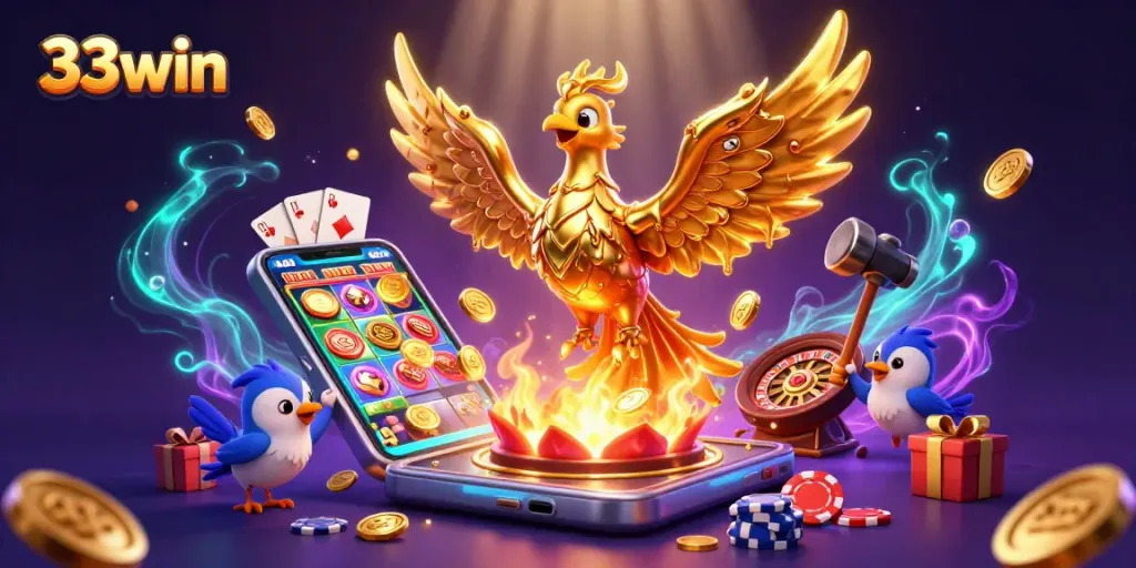 Experience exhilarating gaming at 33win with golden prizes soaring and interactive gaming elements.
