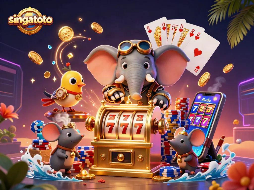 Sparkle and win big with singatoto as the steampunk elephant operates the golden slots!