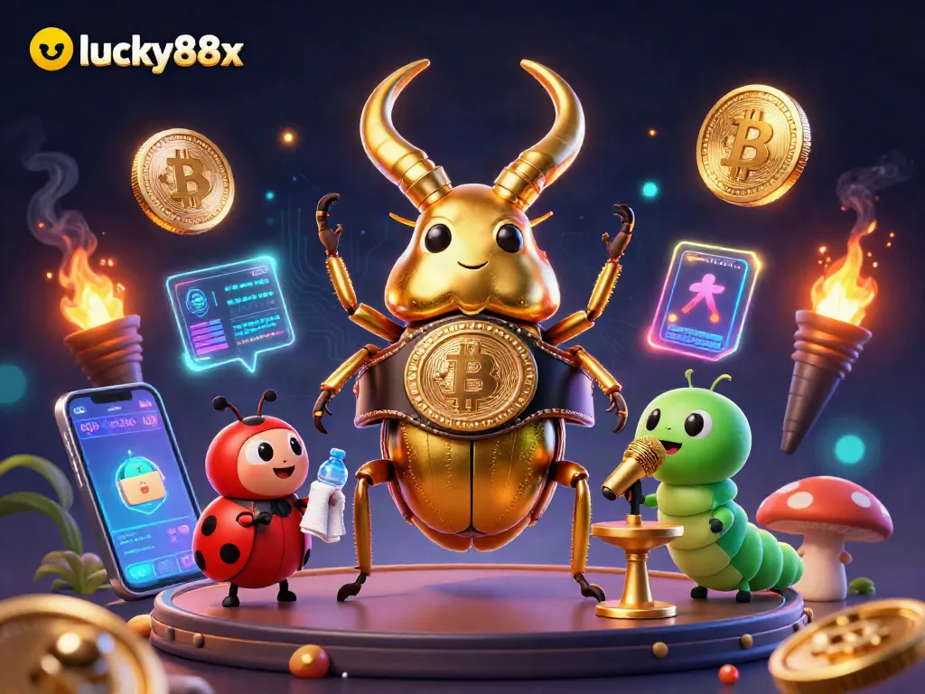 Engage in thrilling gameplay at lucky88x, showcasing vibrant slot machines and animated characters.