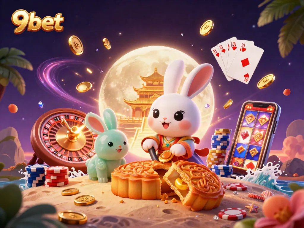 Experience the excitement of 9bet's gaming world with vibrant casino elements and traditional folklore.