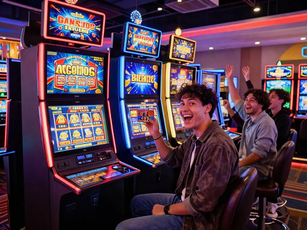 Celebration of wins at slots not on gamstop in a vibrant casino