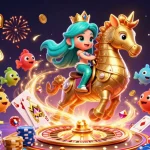 Experience the excitement of sunwin with a dynamic casino scene featuring a mermaid princess, vibrant fish, and colorful game elements.