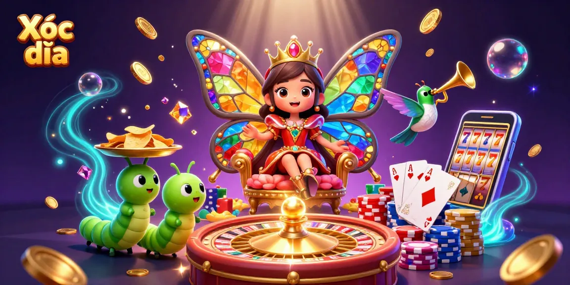Xóc đĩa betting opens doors to winning with colorful poker chips and glittering coins.