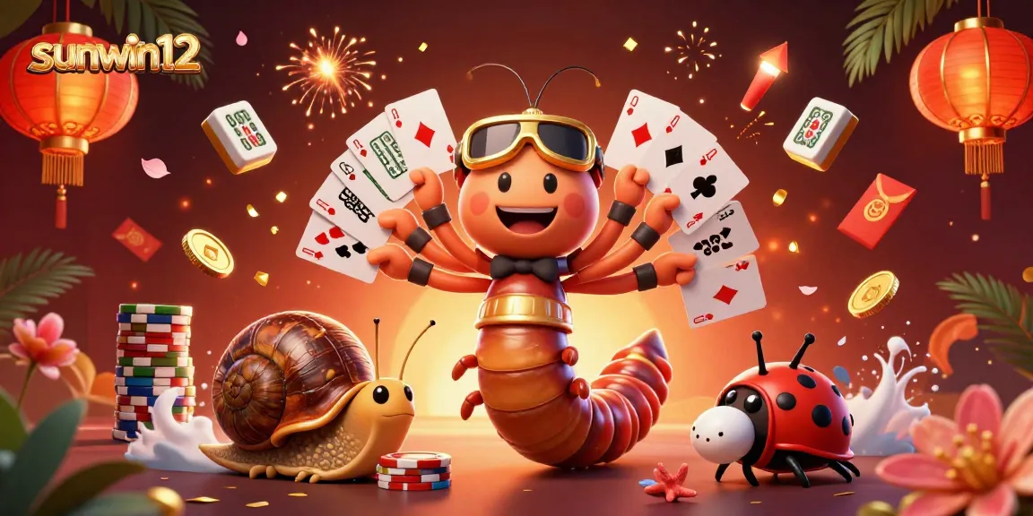 Experience the excitement of sunwin12 with a dynamic casino scene featuring colorful characters and vibrant game elements.