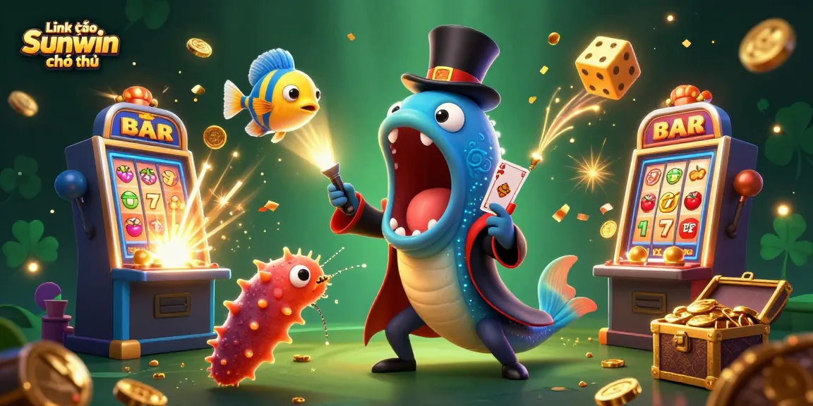 Experience the magic of gambling with a colorful scene depicting Link vào Sunwin chính thức in a vibrant underwater fantasy setting.