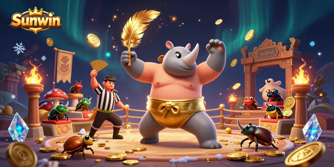 Sunwin brings excitement as the beetle champion stomps coins, embodying online gaming thrills.