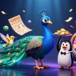 Win big at 11win with colorful lottery elements and captivating casino characters.