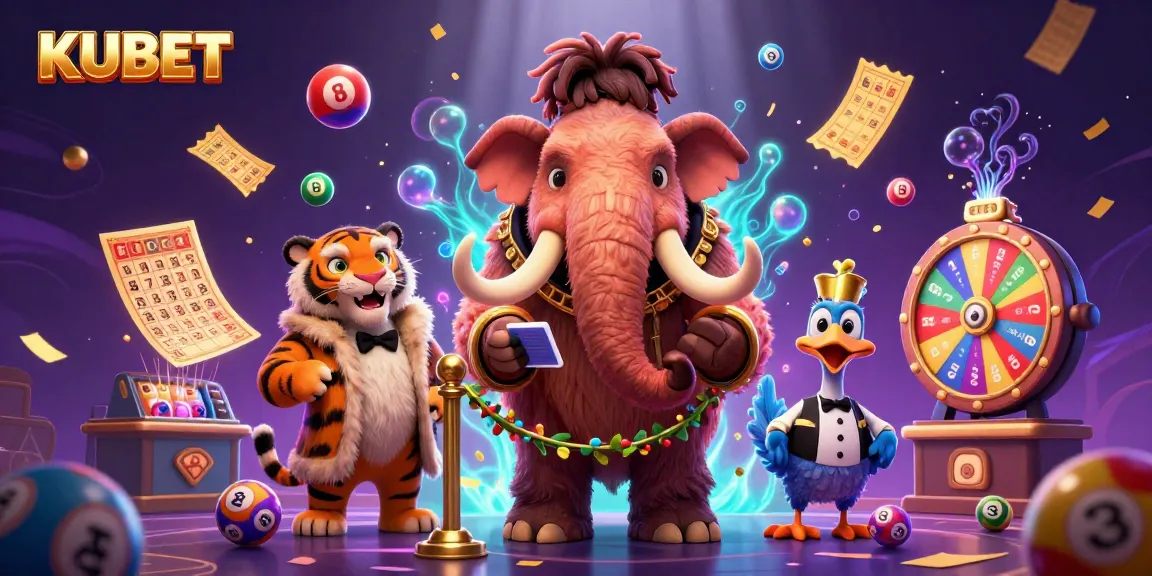 KUBET invites players to experience vibrant casino action with colorful lottery elements and lively characters.