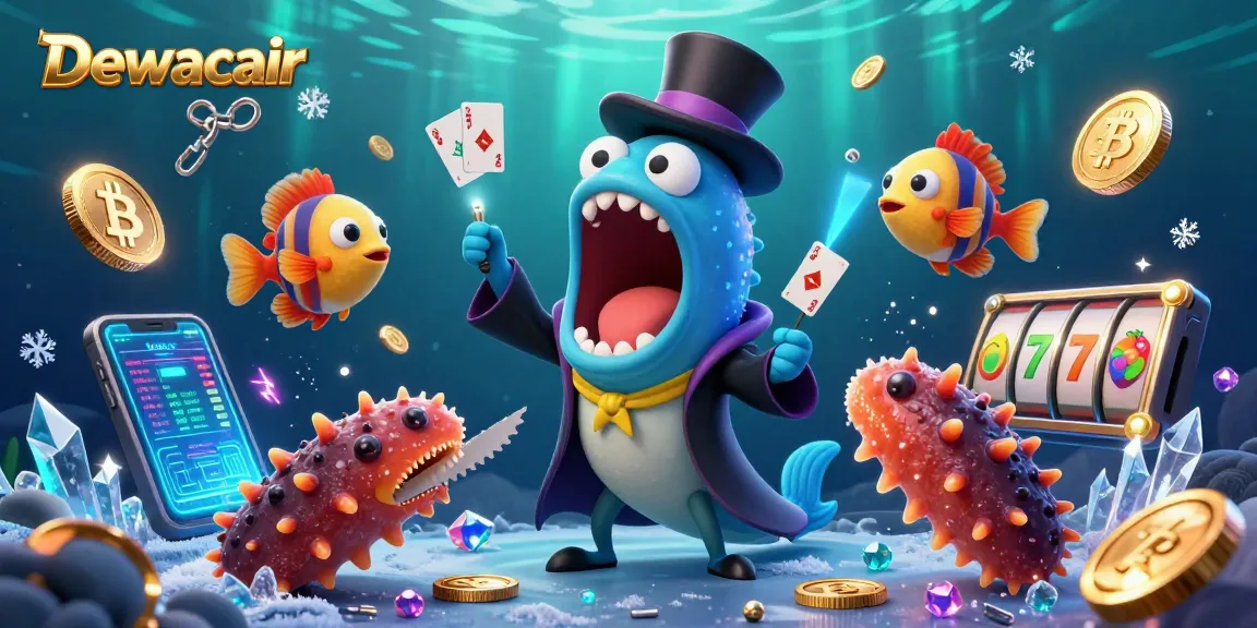 Dewacair showcases a captivating underwater magic act with unique casino elements in a vibrant scene.