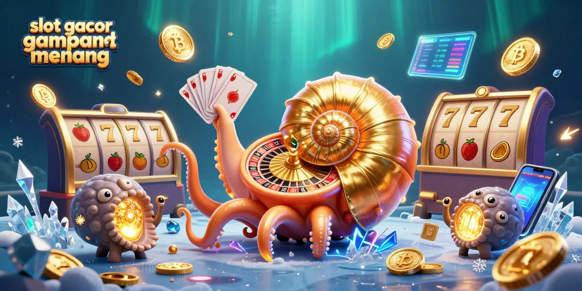 Experience the thrill of slot gacor gampang menang with a vivid casino-themed 3D illustration.