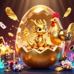 Experience the thrill of lv88 with a vibrant 3D casino scene showcasing a golden dragon and treasures.
