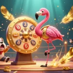 Spin the giant prize wheel with 11win featuring vibrant casino-themed characters and gold coins