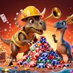 Win big at the australian online casino with vibrant characters celebrating poker wins.