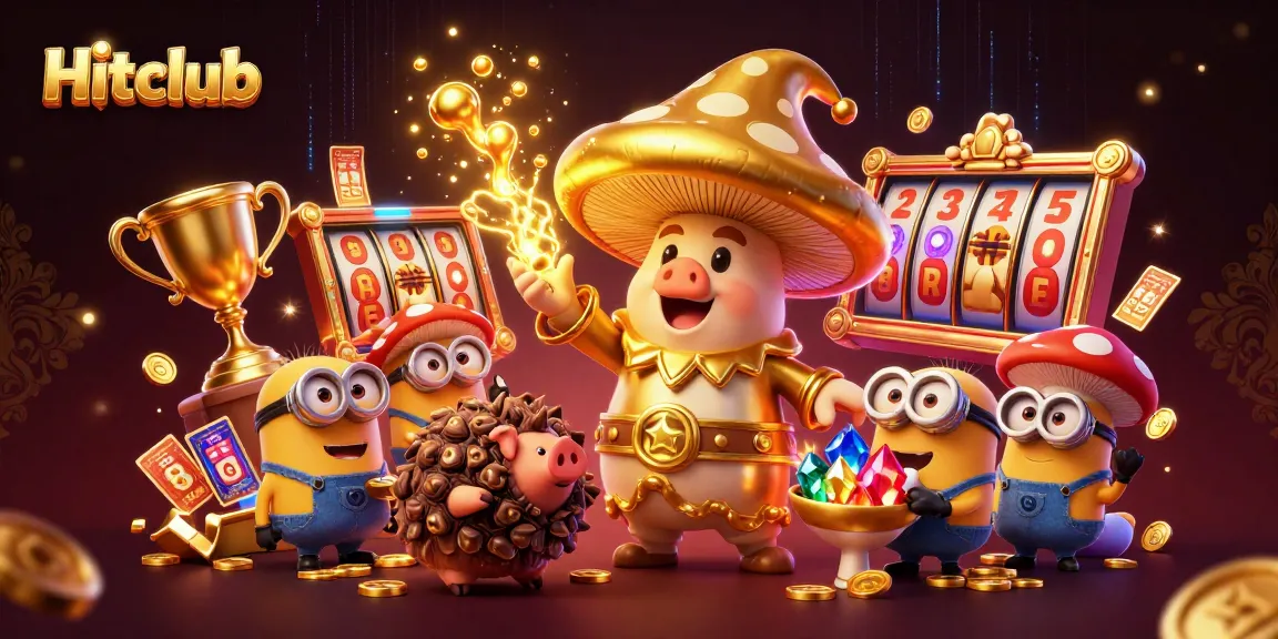 Unlock winning strategies at Hitclub with a dynamic casino illustration showcasing gold elements and slots.